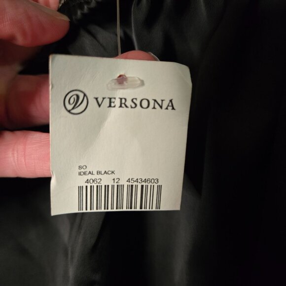 NWT Flaw Versona Women's M Satin Feather Strap Sleeveless Top Tank Top Black - Picture 5 of 9